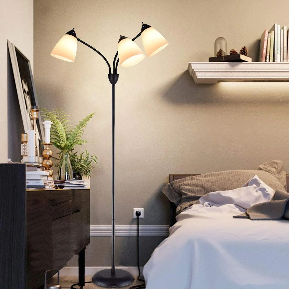 DINGLILIGHTING Floor Lamp Tall for Room: Flexible Gooseneck Floor Lamps Standing for Bedroom Home Office - Modern Floor Lights 5 - Light - image 15