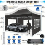 Hoteel 10x15 Heavy Duty Canopy Tent with 4 Sidewalls,Pop up Canopy for Parties Wedding,Commercial Easy up Gazebo with Roller Bag,UV 50+ &,Black - image 17