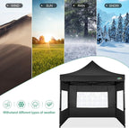 COBIZI 10x20 Heavy Duty Pop up Canopy Tent with 6 sidewalls Easy Up Commercial Outdoor Canopy Wedding Party Tents for Parties All Season Wind & Waterproof Gazebo with Roller Bag,Black(Frame Thickened) - image 103