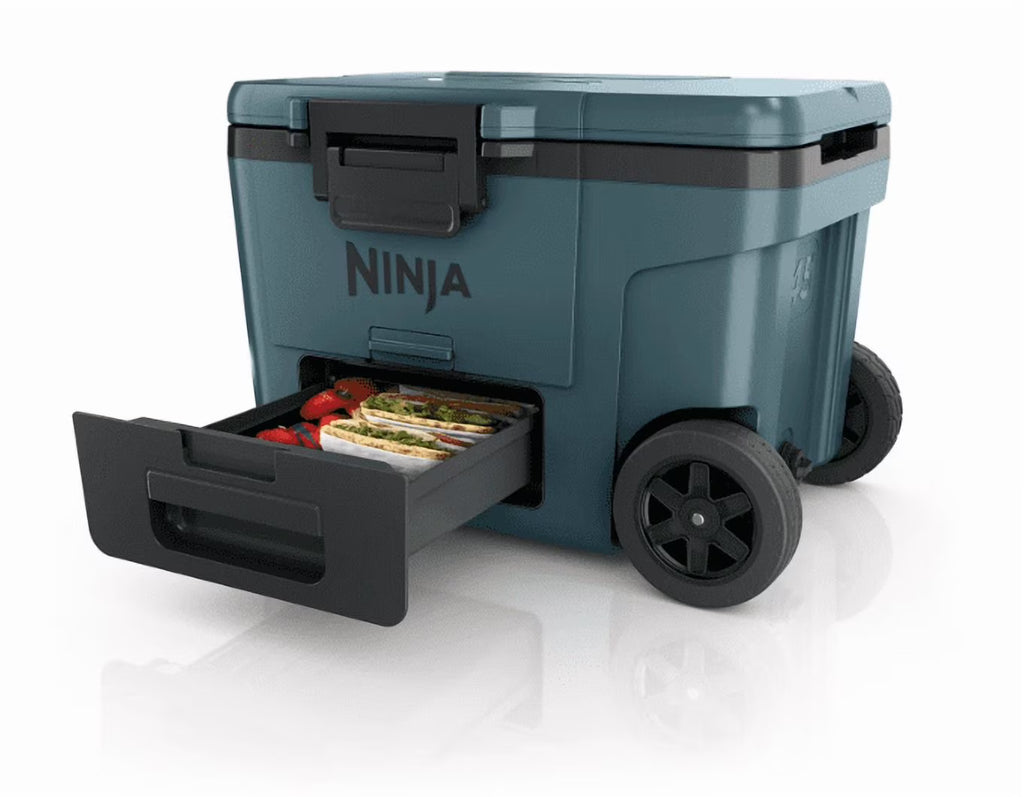 Ninja / Cooler / FrostVault 45QT Cooler with Wheels / Insulated with Temp Dry Storage Drawer / Keeps Ice Cold for Days / for The Beach, Camping, Picnics & More / Ocean Blue / FB245AOB - image 1
