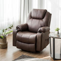 Electric Power Lift Recliner, Leather Massage Reclining Sofa, Elderly Lift Chair with Lumbar Heating & 8 Vibrating Nodes, Cup Holder, USB Port - image 1