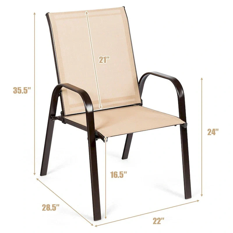 Costway Set of 4 Patio Chairs with Armrests for Garden and Deck - View Details - image 21