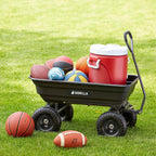 Heavy Duty Poly Utility Dump Wagon Garden Cart w/Pneumatic Tires, 6 Cu Ft - 1200 lb Capacity Outdoor Wheelbarrow for Yard, Landscaping & Gardening, Lawn Tractor or ATV Towable-Gorilla Carts - image 25