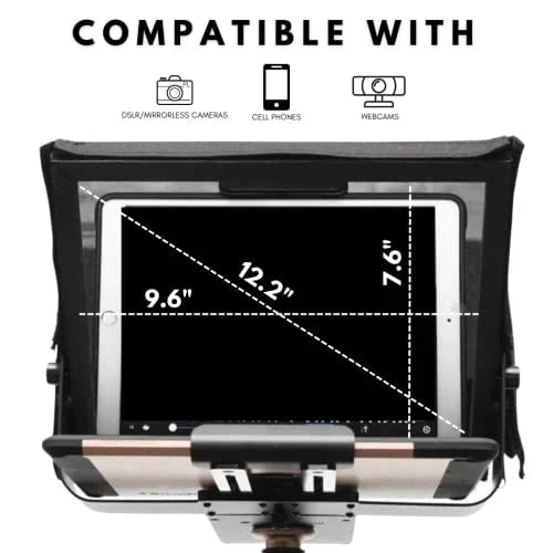 Glide Gear TMP100 Adjustable Teleprompter Beam Splitter 70/30 Glass w/ Carry Case - image 9