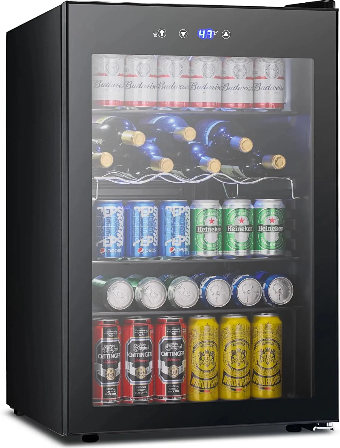 Mini Fridge 130 Can Beverage Refrigerator Cooler, 3.2 Cu.Ft Drink Fridge for Soda Wine Beer, Adjustable Temperature Control for Home Office, Black - image 5