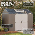 Rubbermaid Resin Outdoor Storage Shed With Floor Weather Resistant Gray Organization for Home - image 11