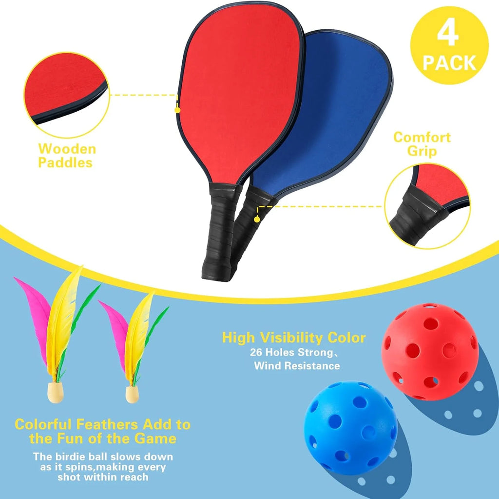 Slsy Portable Pickleball with Net, A Racket Game That Combines Pickleball, Badminton, Jianzi, and Tennis, Backyard Games Sport Outdoor Indoor, Fun Games for Kids & Adults - image 4