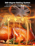 Air Fryer Oven, 15.5Qt X Large Family Size, SS Rotisserie Basket &Skewer Kit, Reversible Ultra Non Stick Grill/Griddle Plate, Powerful 1800W, Integrated Smart Thermometer,Black - image 2