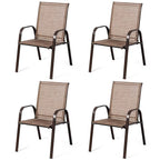 Costway Set of 4 Patio Chairs with Armrests for Garden and Deck - View Details - image 7