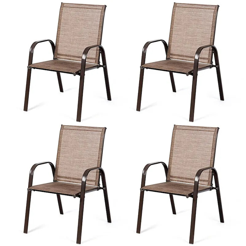 Costway Set of 4 Patio Chairs with Armrests for Garden and Deck - View Details - image 7