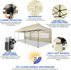 COBIZI 10x20 Heavy Duty Pop up Canopy Tent with 6 sidewalls Easy Up Commercial Outdoor Canopy Wedding Party Tents for Parties All Season Wind & Waterproof Gazebo with Roller Bag,Black(Frame Thickened) - image 190