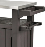 Keter Outdoor Rolling Table Cart for Food Prep, Storage, Bar & Grill, Dark Brown - image 25
