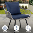Ainfox 7 Pcs Outdoor Patio Furniture Sofa Set on Sale, Grey Rattan Grey Cushion - image 43