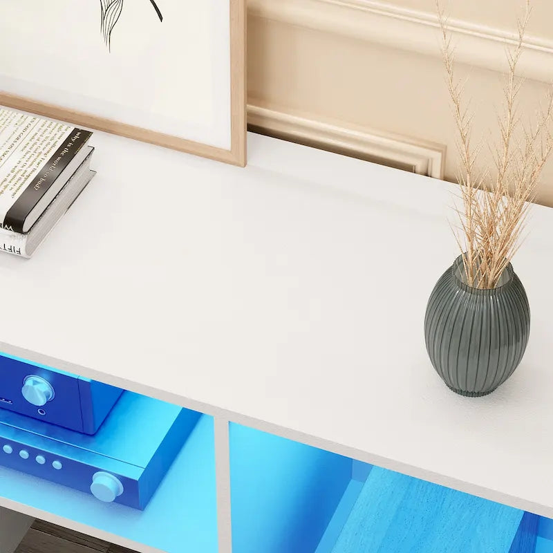 Modern Modular TV Stand with LED Lighting & Open Storage - image 17
