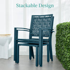 Best Choice Products 3-Piece Stackable Steel Outdoor Conversation Bistro Set, Patio Chat Furniture w/ 2 Chairs, Table- Black - image 54
