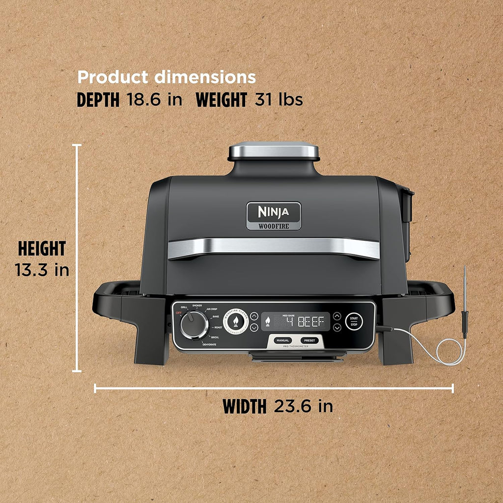 7-in-1 Grill & Smoker with Thermometer, Air Fryer, BBQ, Bake, Roast, Broil - Portable Electric Outdoor Grill, Grey - image 34