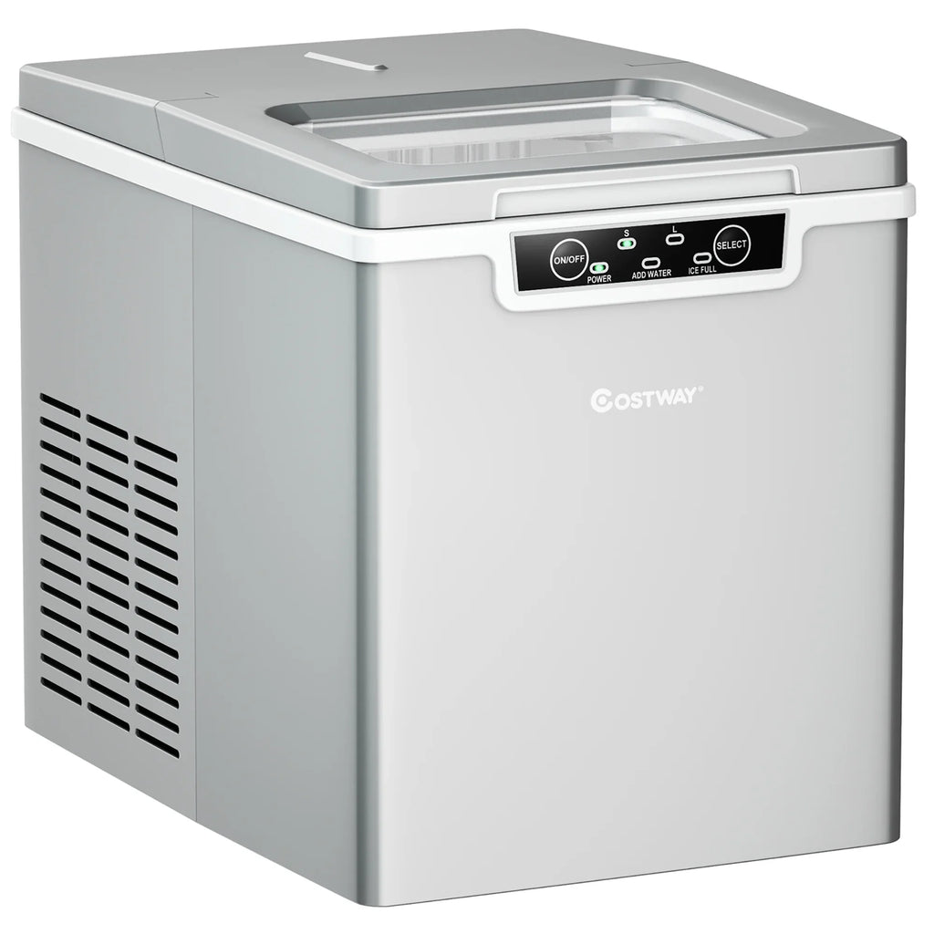 Costway Ice Maker Machine Countertop 26Lbs/24H Portable W/Scoop & Basket Silver - image 11