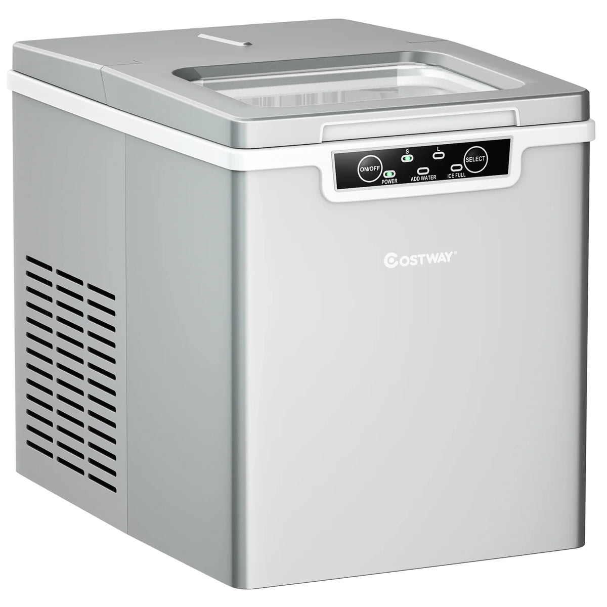 Costway Ice Maker Machine Countertop 26Lbs/24H Portable W/Scoop & Basket Silver - image 11