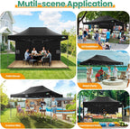 COBIZI 10x20 Heavy Duty Pop up Canopy Tent with 6 sidewalls Easy Up Commercial Outdoor Canopy Wedding Party Tents for Parties All Season Wind & Waterproof Gazebo with Roller Bag,Black(Frame Thickened) - image 133