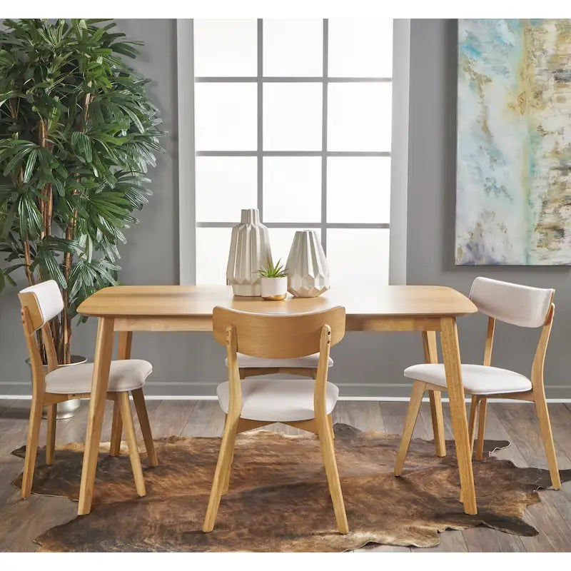 Christopher Knight Home Alma Mid-Century 5-Piece Wooden Rectangular Dining Set - image 6