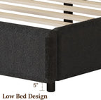 4 EVER WINNER Queen Size Bed Frame, Boucle Upholstered Bed Frame with Headboard, White Queen Bed Frame, White - image 18