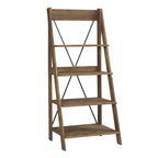 Walker Edison Solid Wood 4-Shelf Ladder Bookshelf, Brown - image 10