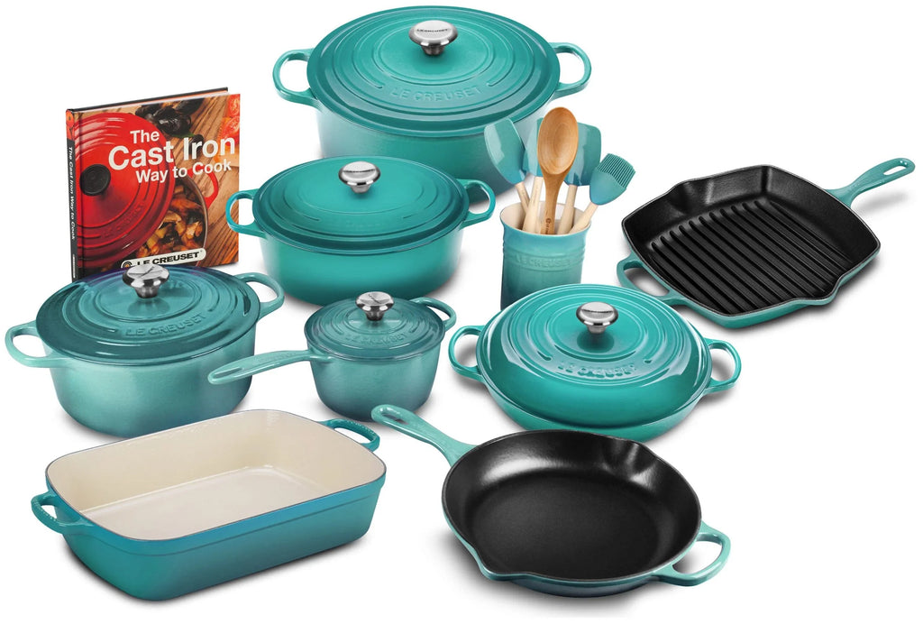 2025 20-piece Signature Cast Iron Cookware Set,10.25′′ Skillet,1.75-quart Saucepan with Lid - image 9