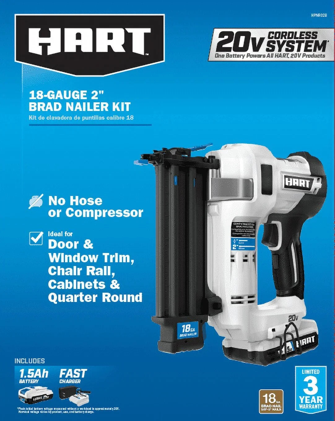 HART 20-Volt Brad Nailer Kit & Brad Nails - image 2