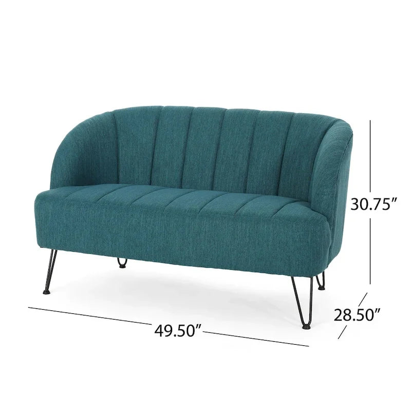 Christopher Knight Home Lupine Contemporary Fabric Loveseat with Hairpin Legs - image 8
