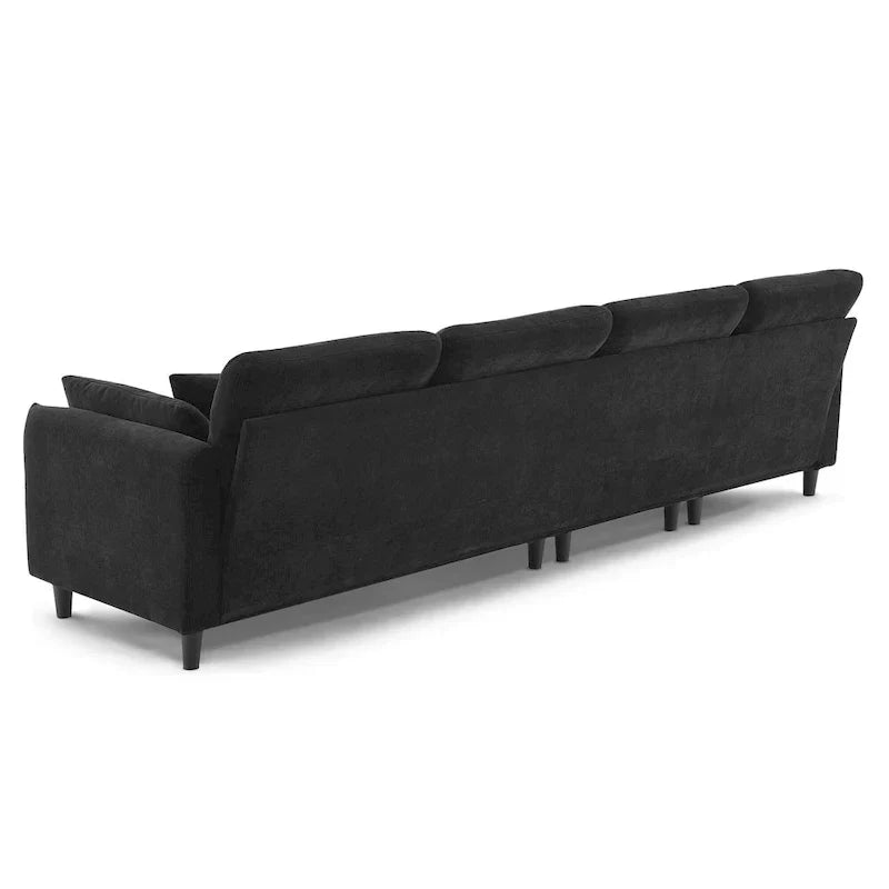 110-Inch L-Shaped 5-Seater Sectional Sofa with Removable Ottoman, Cloud Chenille Fabric, and 5 Cushions - image 37