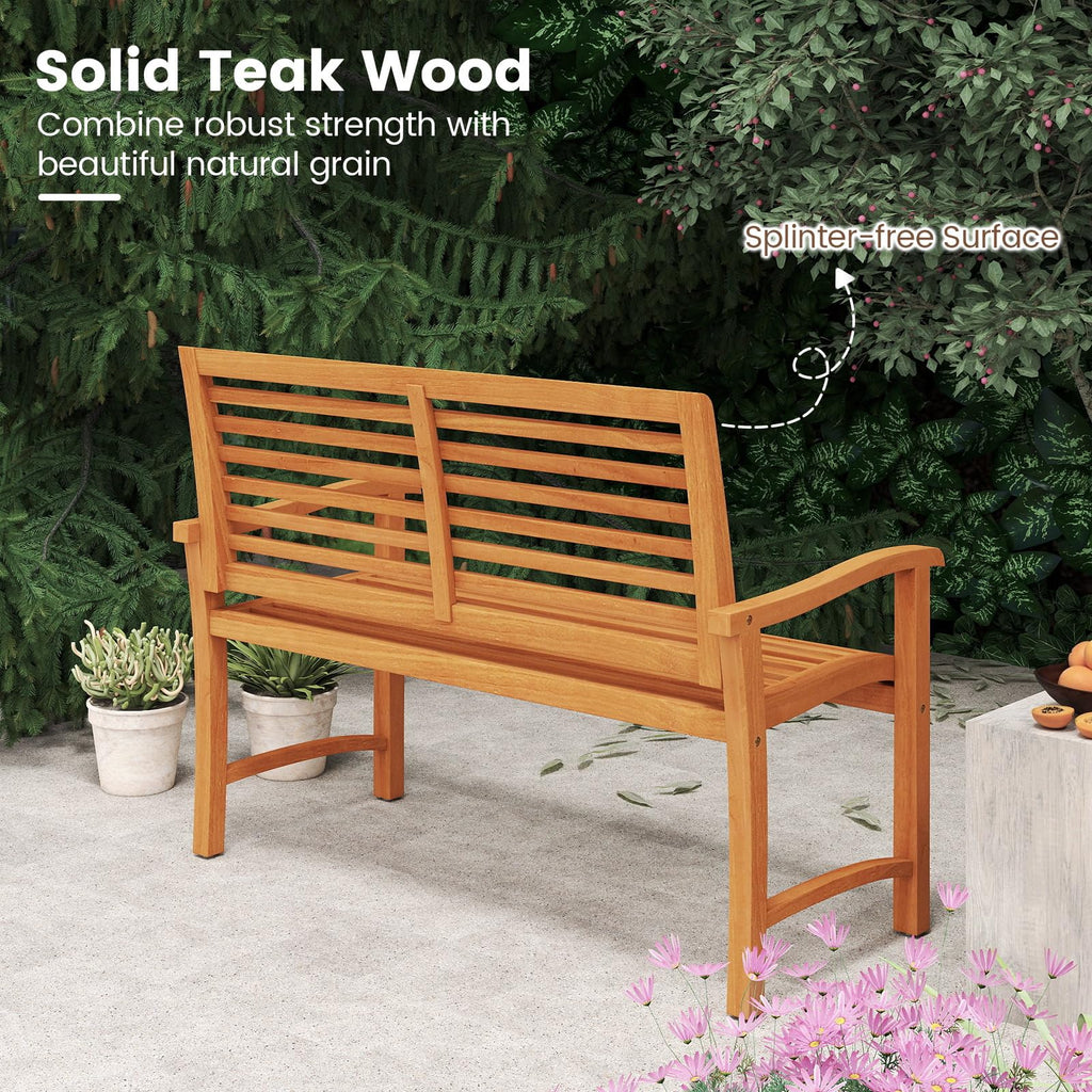 Tangkula Patio Garden Park Bench with Slatted Backrest & Seat - image 8
