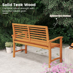 Tangkula Patio Garden Park Bench with Slatted Backrest & Seat - image 8