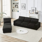 126W Large L-Shaped Corduroy Sofa with USB Charging Port - image 5
