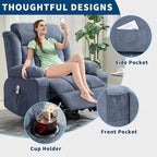 Recliner Chair, Rocking Chairs with Massage and Heat, Side Pockets and Cup Holder - image 16