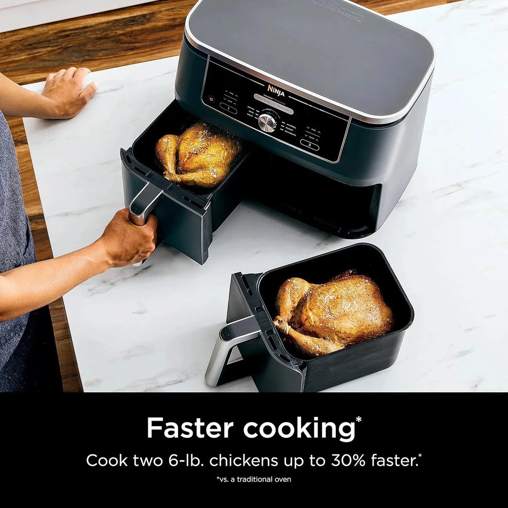 Ninja Foodi 10QT 6-in-1 DualZone Smart XL Air Fryer, 2 Independent 5QT Baskets, Smart Cook Thermometer, Match Cook, Smart Finish, Air Fry, Roast, Bake, Dehydrate, Reheat, Grey, DZ550 - image 19