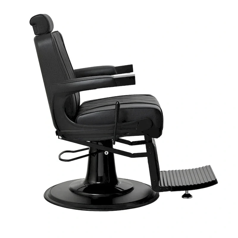 ROGERS Heavy-Duty Reclining Barber Chair for Barbershops - Black - image 2