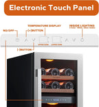 24'' Wine Cooler Refrigerator - 46 Bottle Wine Fridge Dual Zone with Modern Touch Intelligent Digital 40°-65°F Low Noise, Built in or Freestanding Wine Cooler for Home and Kitchen - image 42