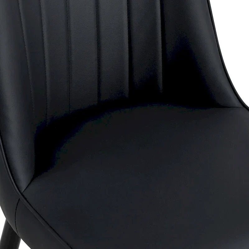 Contemporary Set of 4 Faux Leather Dining Chairs with Cushioned Backrests and Metal Legs – Ideal for Dining Rooms, Living Rooms, and Bedrooms - image 22
