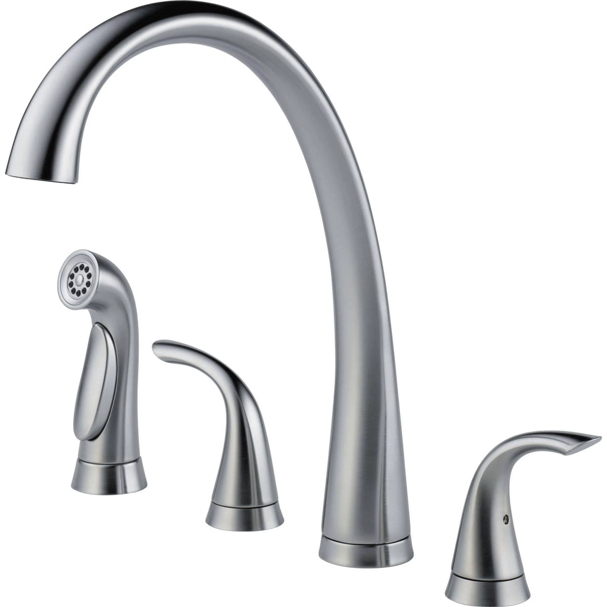 2480-AR-DST Pilar Two Handle Widespread Kitchen Faucet with Spray – Arctic - image 1