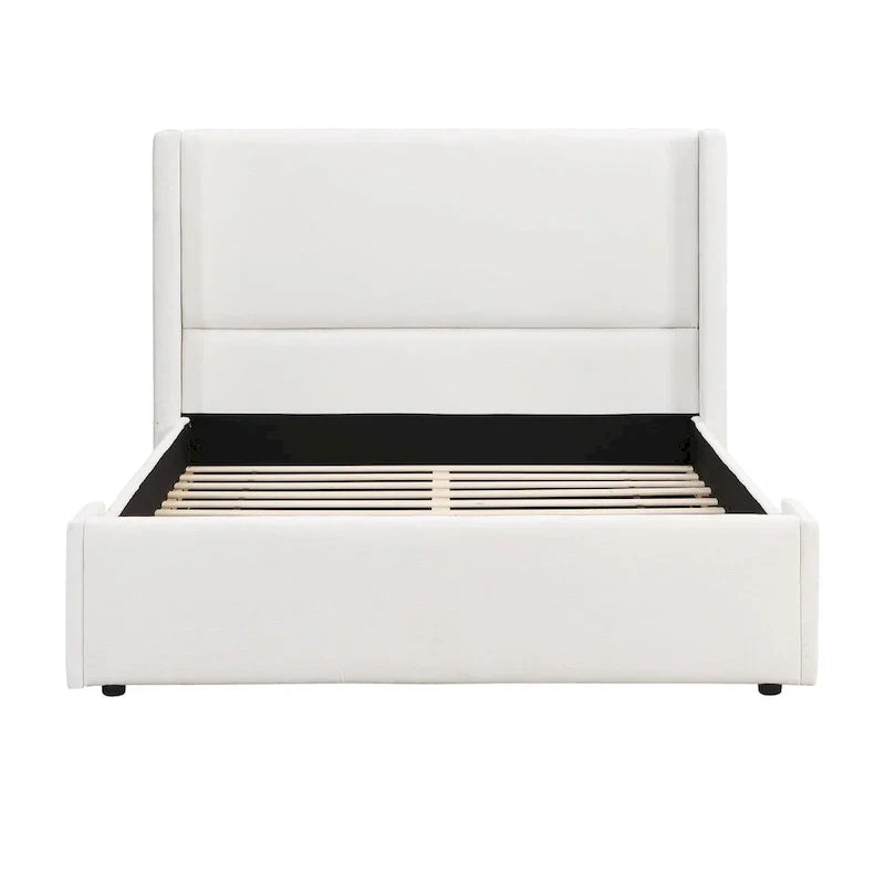 Isabella Queen White Upholstered Bed with Tall Wingback Headboard by Christopher Knight Home - image 10