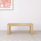 Plank+Beam Modern Dining Bench, Solid Wood Bench for Dining Table, 49", Blonde Wirebrush - image 2