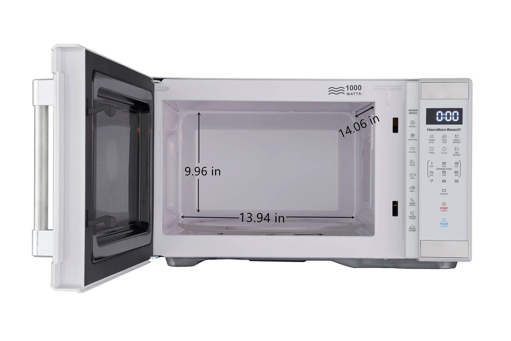 Hamilton Beach 1.1 Cu. Ft. Countertop Microwave Oven, 1000 Watts, White Stainless Steel - image 6
