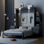 Merax Murphy Bed with Shelves, Drawers, and Integrated LED Lighting - image 2