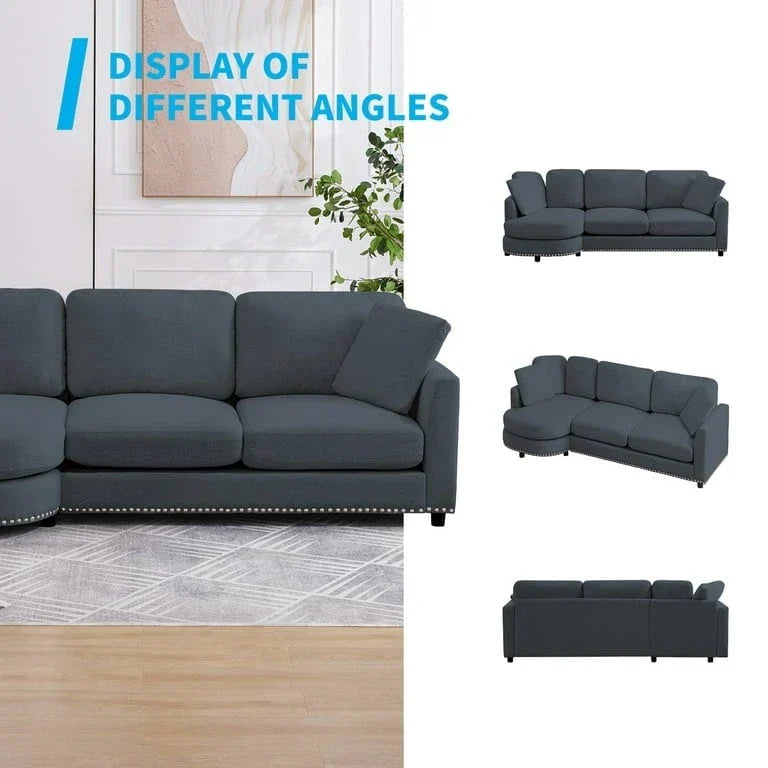 L Shape Sectional Sofa with Chaise and Cushioned Seating - image 11
