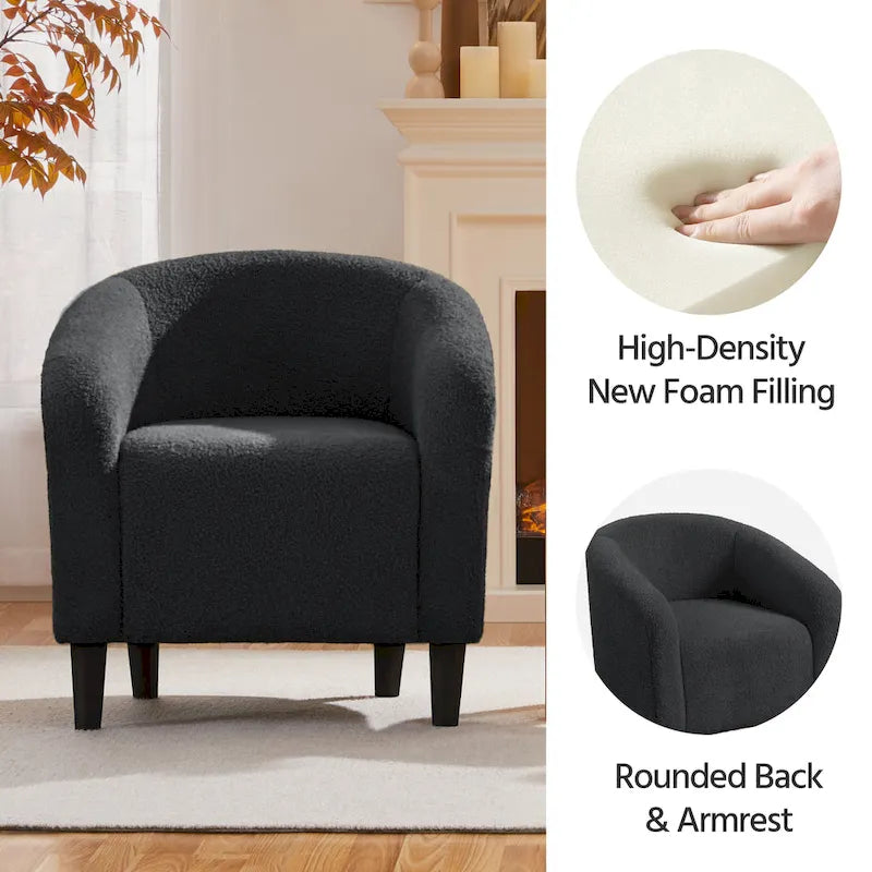 Yaheetech Club Chair Accent Barrel Chair Upholstered Arm Chair - image 24