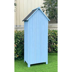 Hanover Sturdy Durable Waterproof Wood Outdoor Vertical Storage Shed, 70.40"x 30.30"x21.30", Blue - image 9