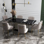 SEYNAR Set of 6 Modern Glam Boucle Velvet Dining or Vanity Chairs with Rear Handle - image 7