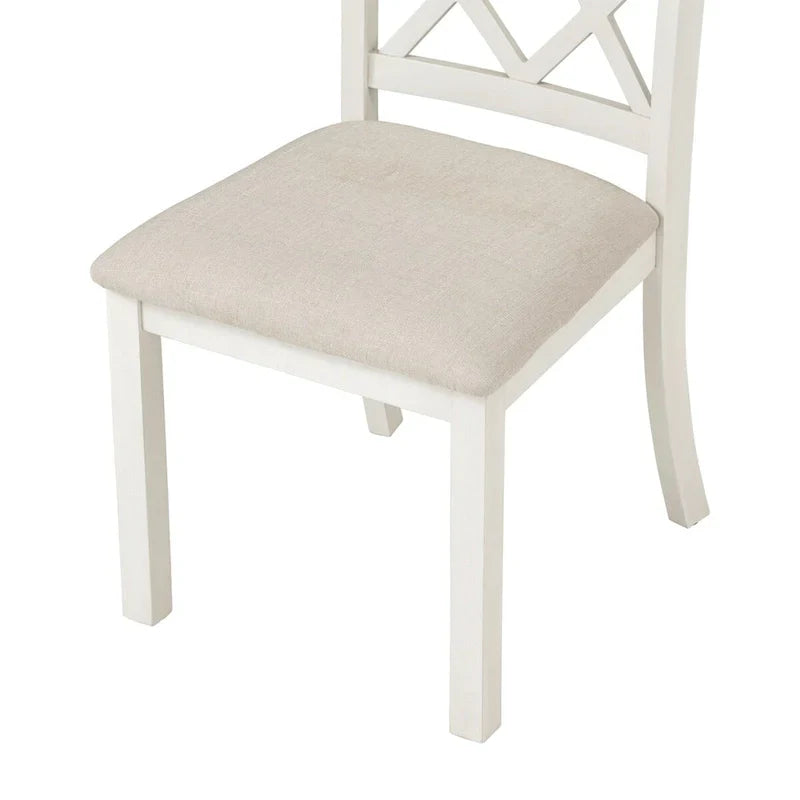 5-Piece Upholstered Chair Round Dining Table Set - image 14