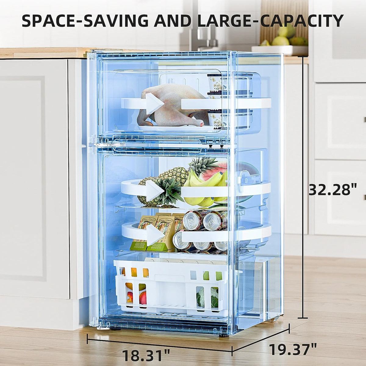 FREE VILLAGE Compact Refrigerator with Freezer,2 Door Mini Fridge,Adjustable Shelf,Small Fridge for Bedroom Office Dorm Kitchen,3.2 Cu.Ft. - image 7