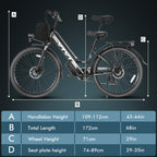 Vivi Electric Bike 26" City Commuter Electric Bike 48V 500W Step - Through Electric Bike 19.8MPH Electric Cruiser - image 22
